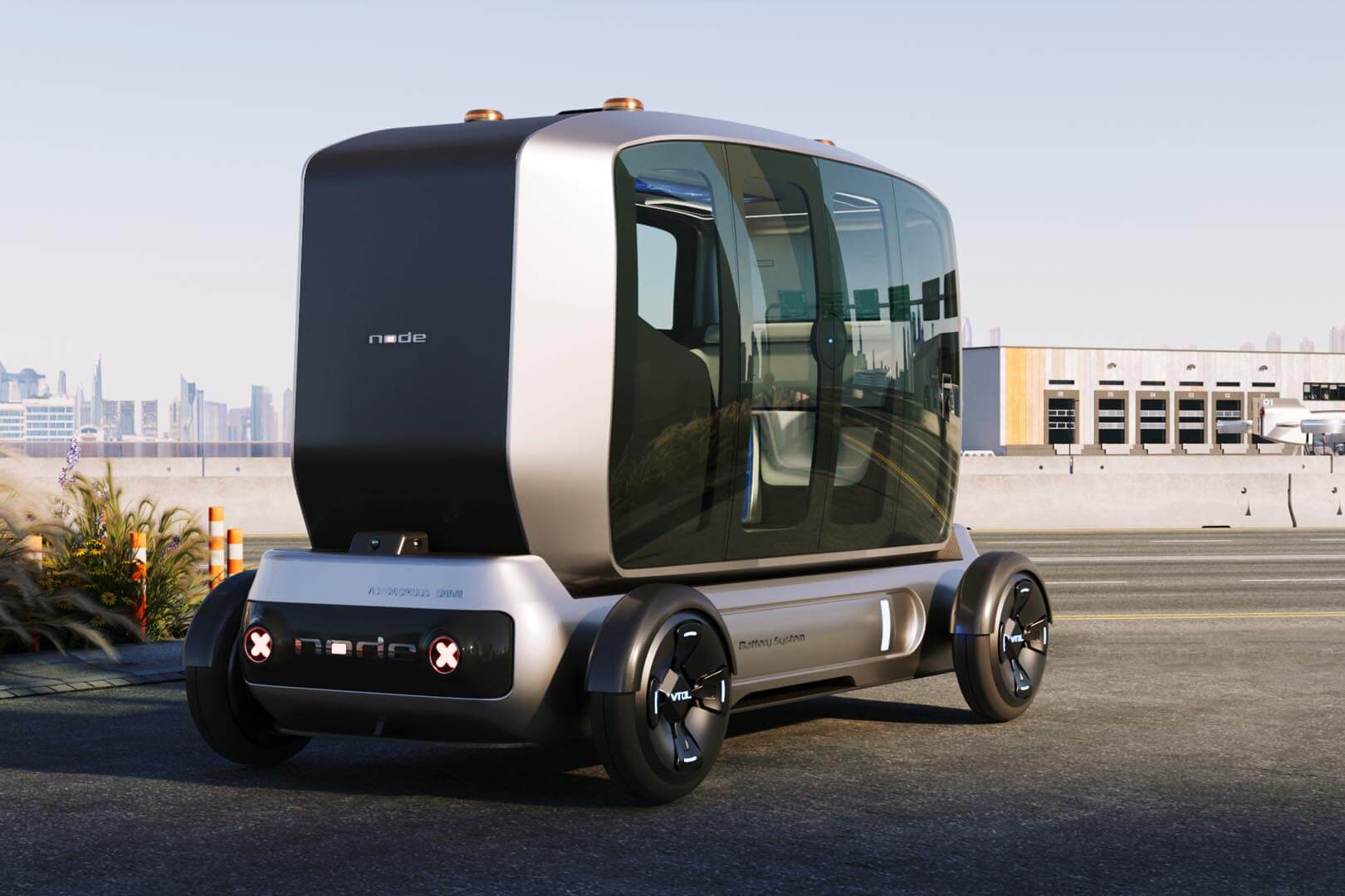 Node pod for ground transportation Node pod for ground transportation